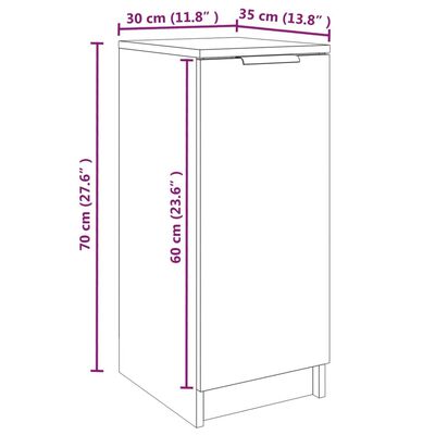 vidaXL Skoskap svart 30x35x70 cm konstruert tre