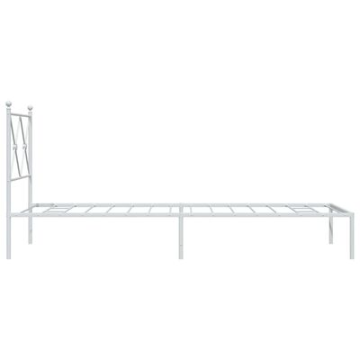 vidaXL Sengeramme i metall uten madrass med hodegavl hvit 75x190 cm