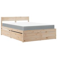 vidaXL Seng med skuffer og madrass 120x200 cm heltre furu