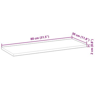 vidaXL Flytende hyller 2 stk 80x30x2 cm ubehandlet heltre akasie