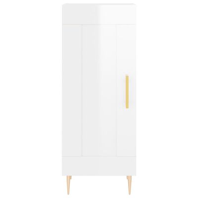 vidaXL Highboard høyglans hvit 34,5x34x180 cm konstruert tre