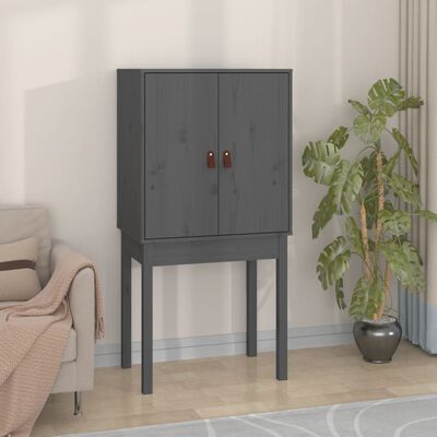 vidaXL Highboard grå 60x40x120 cm heltre furu