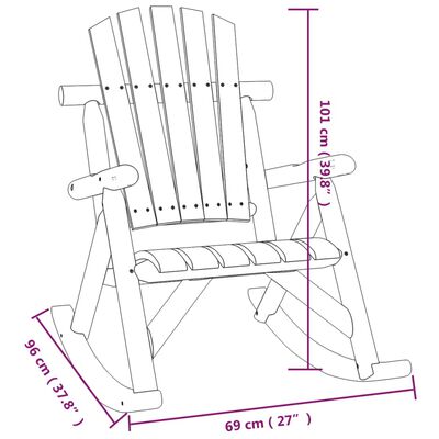 vidaXL Hagegyngestol 69x96x101 cm heltre gran