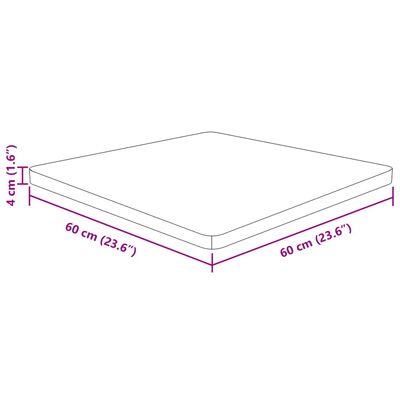 vidaXL Firkantet bordplate mørkebrun 60x60x4 cm behandlet heltre eik