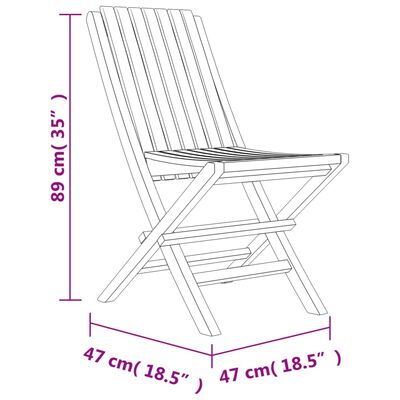 vidaXL Klappstoler 8 stk 47x47x89 cm heltre teak