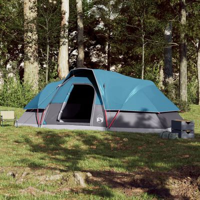 vidaXL Kuppeltelt for camping 9 personer blå vanntett