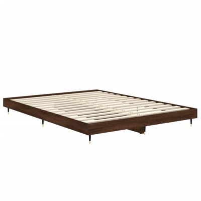 vidaXL Sengeramme brun eik 135x190 cm konstruert tre