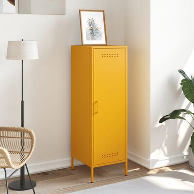 vidaXL Highboard sennepsgul 36x39x113 cm stål