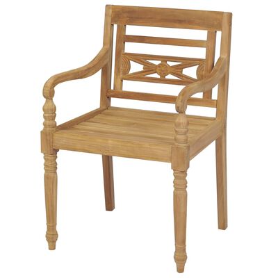 vidaXL Bataviastoler 2 stk heltre teak