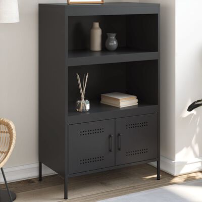 vidaXL Highboard svart 68x39x113 cm stål