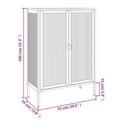 vidaXL Skjenk svart 75x35x105 cm glass og stål