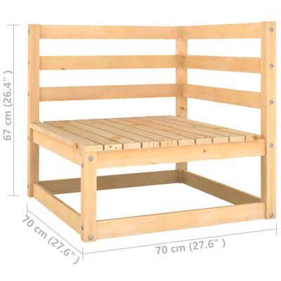 vidaXL Hagesofagruppe med puter 5 deler heltre furu