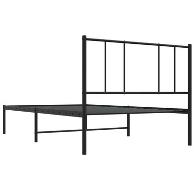 vidaXL Sengeramme i metall med hodegavl svart 107x203 cm