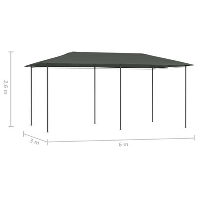 vidaXL Paviljong 2,98x5,3x2,59 m antrasitt 160 g/m²