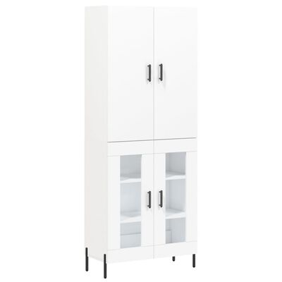 vidaXL Highboard hvit 69,5x34x180 cm konstruert tre