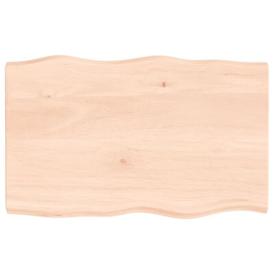 vidaXL Bordplate 80x50x(2-4) cm ubehandlet heltre eik naturlig kant