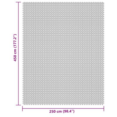 vidaXL Campingmatte kremhvit 4,5x2,5 m