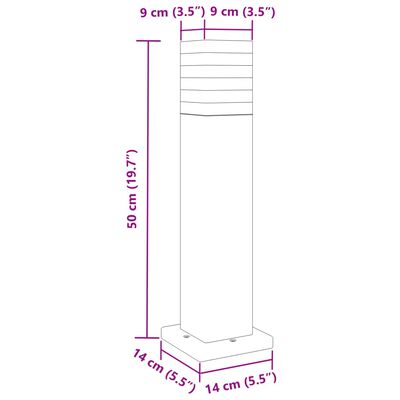 vidaXL Utendørs gulvlampe svart 50 cm aluminium