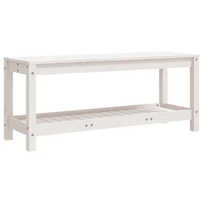 vidaXL Hagebenk hvit 108x35x45 cm heltre furu