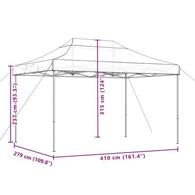 vidaXL Sammenleggbart partytelt pop-up beige 410x279x315 cm