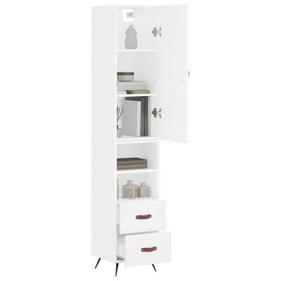 vidaXL Highboard hvit 34,5x34x180 cm konstruert tre