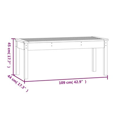 vidaXL Hagebenk 109x44x45 cm heltre douglasgran