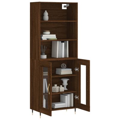 vidaXL Highboard brun eik 69,5x34x180 cm konstruert tre