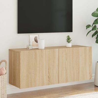 vidaXL Veggmontert TV-benk sonoma eik 100x30x41 cm