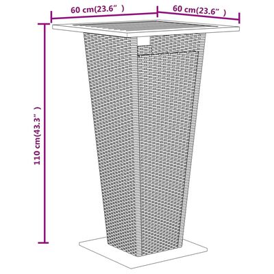 vidaXL Hagebarsett 3 deler svart polyrotting og heltre akasie