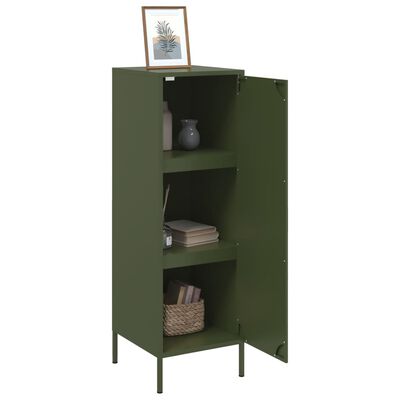 vidaXL Highboard olivengrønn 36x39x113 cm stål