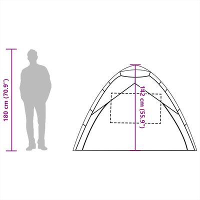 vidaXL Strandtelt 3 personer havgrønn hurtigutløser vanntett