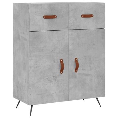 vidaXL Highboard betonggrå 69,5x34x180 cm konstruert tre