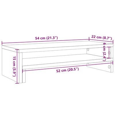 vidaXL Skjermstativ artisan eik 54x22x15 cm konstruert tre