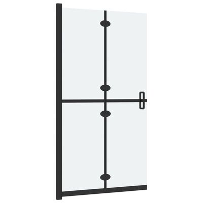 vidaXL Sammenleggbar dusjvegg med frostet ESG-glass 90x190 cm