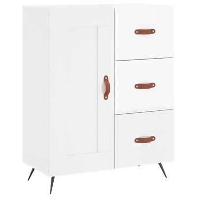 vidaXL Highboard høyglans hvit 69,5x34x180 cm konstruert tre