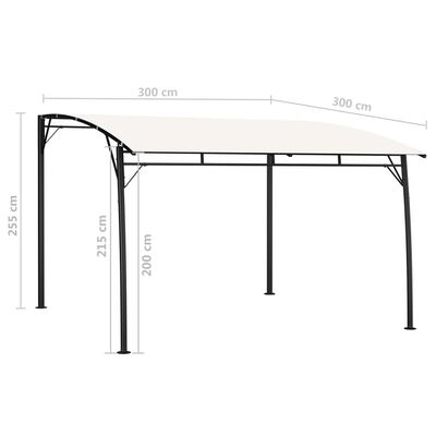 vidaXL Hagemarkise 3x3x2,55 m kremhvit