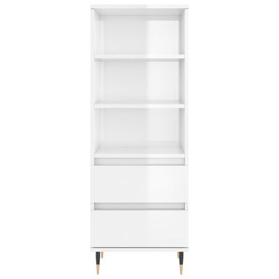 vidaXL Highboard høyglans hvit 40x36x110 cm konstruert tre