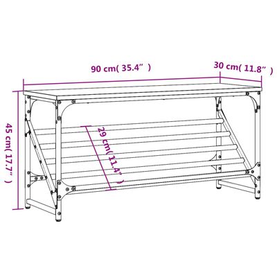 vidaXL Skohylle svart 90x30x45 cm konstruert tre