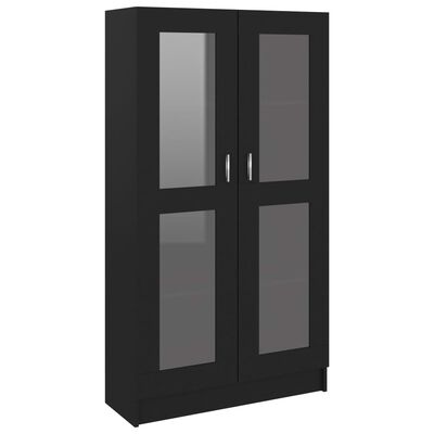 vidaXL Vitrine svart 82,5x30,5x150 cm konstruert tre