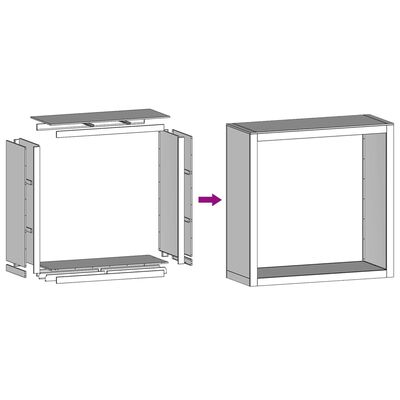 vidaXL Vedstativ antrasitt 100x40x100 cm stål