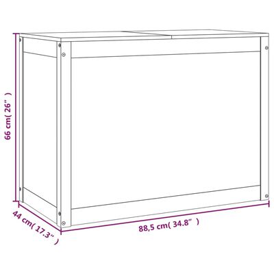 vidaXL Skittentøyskurv svart 88,5x44x66 cm heltre furu