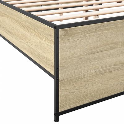 vidaXL Sengeramme sonoma eik 180x200 cm konstruert tre og metall