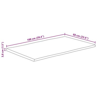 vidaXL Bordplate 100x60x3,8 cm naturlig kant heltre mango