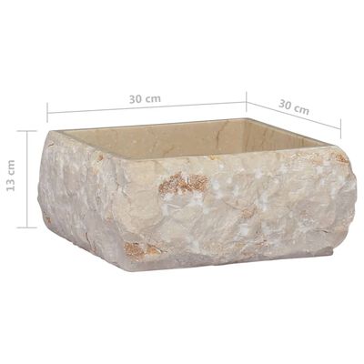 vidaXL Vask 30x30x13 cm marmor kremhvit