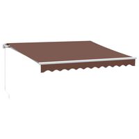 vidaXL Manuell uttrekkbar markise med LED brun 300x250 cm