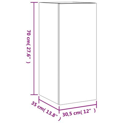 vidaXL Vegghengt TV-benk med LED hvit 30,5x35x70 cm