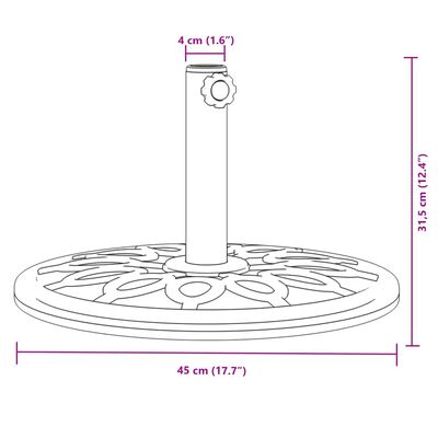 vidaXL Parasollfot for Ø38 / 48 mm stenger 12 kg rund