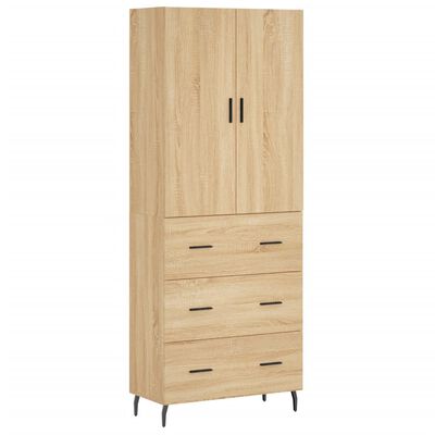 vidaXL Highboard sonoma eik 69,5x34x180 cm konstruert tre