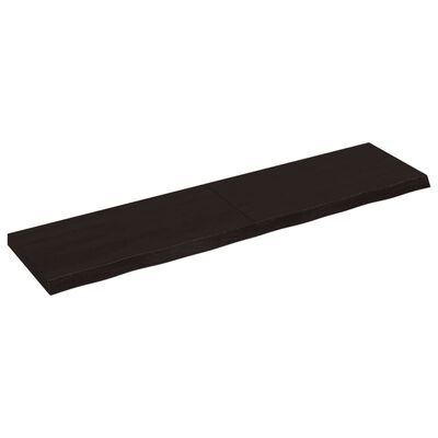 vidaXL Benkeplate til bad mørkebrun 120x30x(2-4) cm behandlet heltre