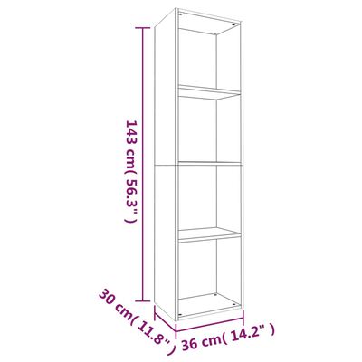 vidaXL Bokhylle/TV-benk røkt eik 36x30x143 cm konstruert tre